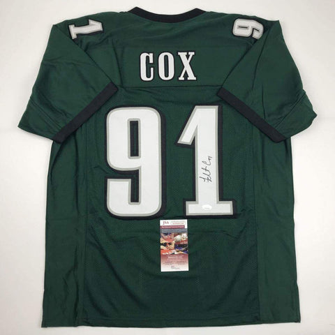 Autographed/Signed FLETCHER COX Philadelphia Green Football Jersey JSA COA Auto