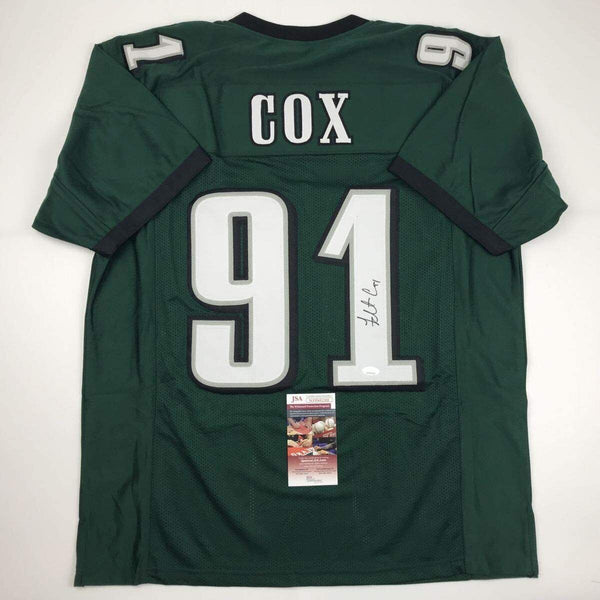 Autographed/Signed FLETCHER COX Philadelphia Green Football Jersey JSA COA Auto