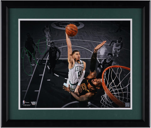 Jayson Tatum Celtics FRMD Signed 16x20 Horizontal Spotlight Dunk vs Lebron Photo