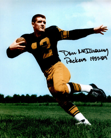 Packers DON McILHENNY Signed 8x10 Photo #1 AUTO - Halfback 1957-59
