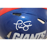 Phil Simms Autographed New York Giants Mini Helmet Color Rush Beckett WIT 58586