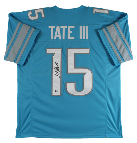 Golden Tate III Authentic Signed Blue Pro Style Jersey Autographed BAS Witnessed
