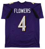 Zay Flowers Authentic Signed Purple Pro Style Jersey Autographed BAS 1