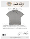 John Daly Authentic Signed Match Worn Grey Polo Shirt BAS #BK84753