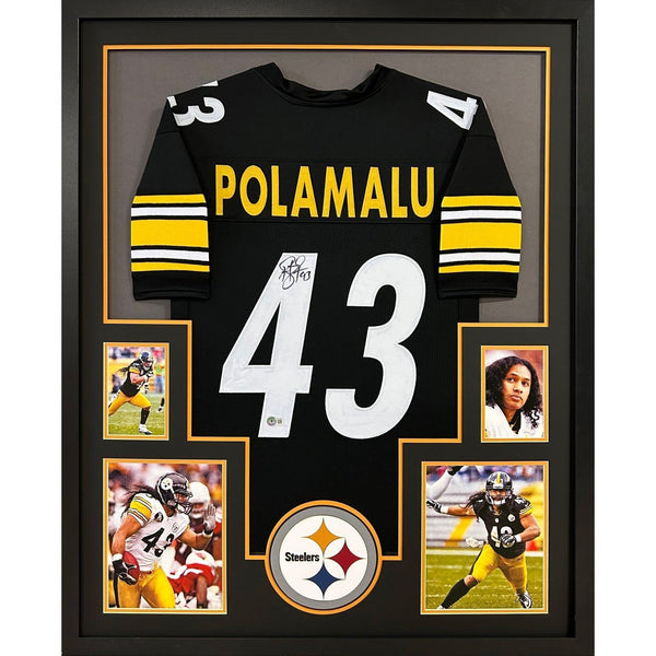 Troy Polamalu Autographed Signed Framed Pittsburgh Steelers NL Jersey BECKETT