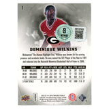 Dominique Wilkins Autographed 2013 Upper Deck #1 Trading Card Beckett 54192