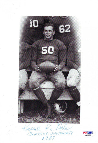 Russell R. Hale Autographed Signed 6x9 Photo Gonzaga Bulldogs PSA/DNA #S40964