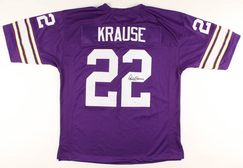 Paul Krause Signed Minnesota Vikings Jersey (JSA COA) 8xPro Bowl D.B./ 1998 HOF