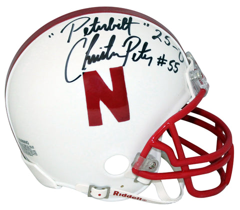 JASON & CHRISTIAN PETER BROS SIGNED NEBRASKA CORNHUSKERS MINI HELMET COA