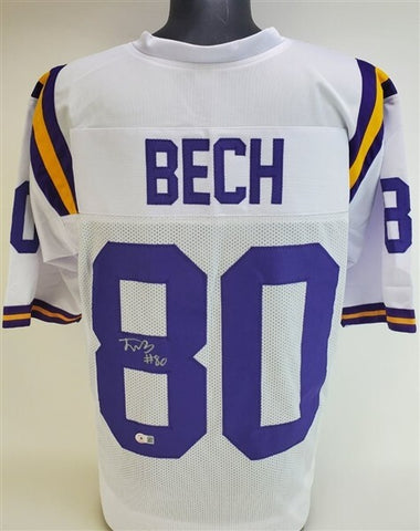 Jack Bech Signed LSU Tigers Jersey (Beckett) 2025 Raiders 2nd Round Pick W.R.