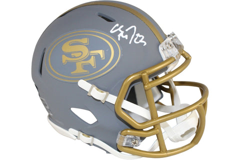 Christian McCaffrey Signed San Francisco 49ers Mini Helmet Slate Fanatics 52728