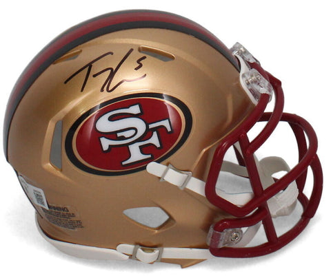 Trey Lance Autographed San Francisco 49ers Mini Speed Helmet Beckett