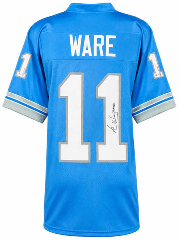 Andre Ware Signed Blue Custom Football Jersey w/90 #1 Pick - (SCHWARTZ COA)