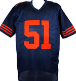 Dick Butkus Autographed Blue Pro Style Jersey w/Orange #- Beckett W Hologram