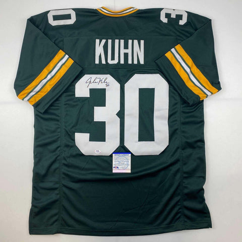 Autographed/Signed John Kuhn Green Bay Green Football Jersey PSA/DNA COA