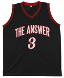 Allen Iverson Authentic Signed The Answer Black Pro Style Jersey BAS