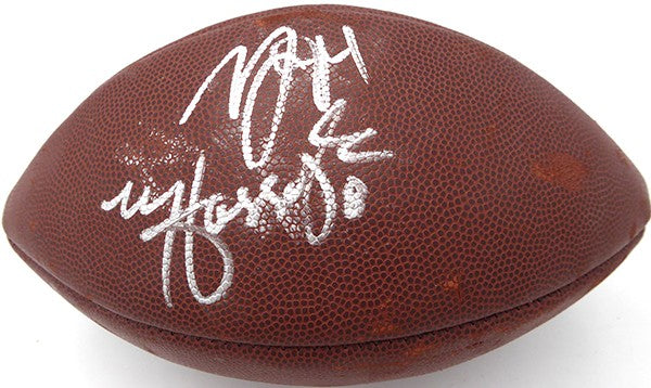 Marshawn Lynch & Matt Hasselbeck Autographed Football Seahawks Beckett BS30355