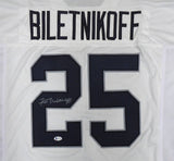 OAKLAND RAIDERS FRED BILETNIKOFF AUTOGRAPHED WHITE JERSEY BECKETT BAS 185819