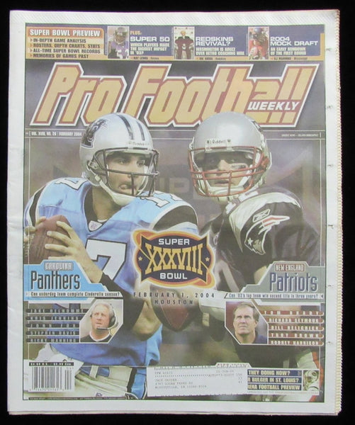 February 2004 Pro Football Weekly Newspaper Tom Brady Jake Delhomme 198235