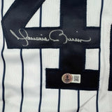 Autographed/Signed Mariano Rivera New York Pinstripe Jersey BAS Holo