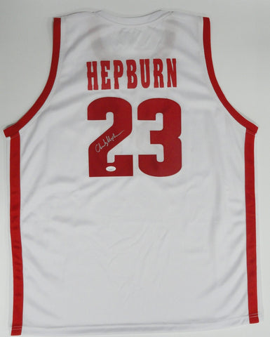 Badgers CHUCKY HEPBURN Signed Custom Replica Wisconsin White Jersey AUTO - JSA