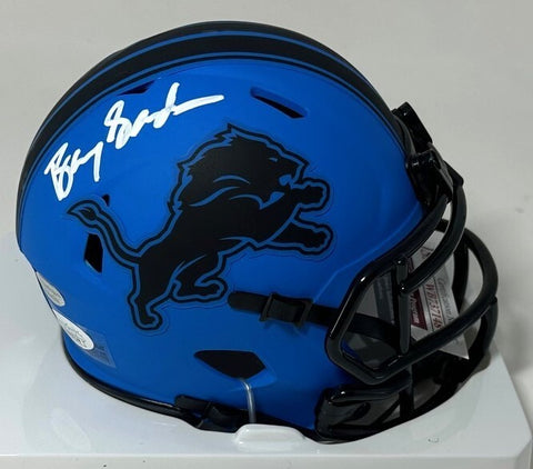 Lions BARRY SANDERS Signed Riddell 2025 RAVE Speed Mini Helmet AUTO - JSA