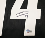 PITTSBURGH STEELERS GEORGE PICKENS AUTOGRAPHED BLACK JERSEY BECKETT QR 243092