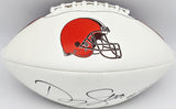 Danny Shelton Autographed Cleveland Browns White Logo Football (Smudged) 243745