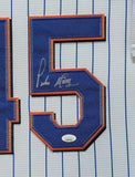 FRAMED NEW YORK METS PEDRO MARTINEZ AUTOGRAPHED SIGNED JERSEY JSA COA