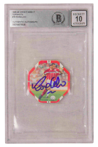 Ronaldo Nazario Signed 1995-96 Croky Nibb IT Topshots #10 - BGS 10 Autograph