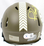 Jerome Bettis Signed Steelers Salute to Service Speed Mini Helmet-Beckett W Holo