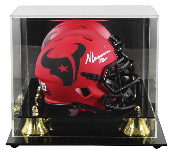 Texans Nico Collins Authentic Signed Rave Speed Mini Helmet W/ Case BAS Witness