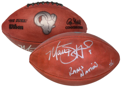 Matthew Stafford Autographed "Rams Nation" Metallic Logo Football Fanatics LE 25