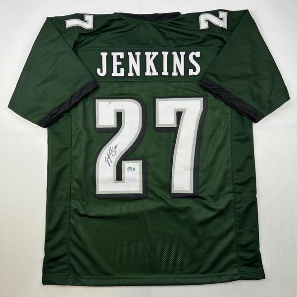 Autographed/Signed Malcolm Jenkins Philadelphia Green Jersey Beckett BAS COA