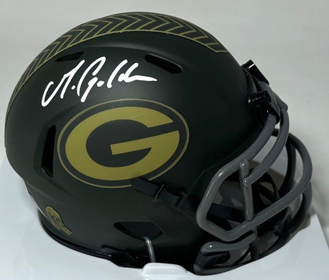 Packers MATTHEW GOLDEN Signed Riddell 2025 SALUTE Speed Mini Helmet AUTO - BAS