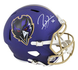 Ravens Ray Lewis Signed 2024 On-Field Alt F/S Speed Rep Helmet W/ Case BAS Wit