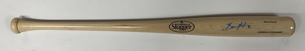 Brewers BILL HALL Signed Louisville Slugger Blond Bat AUTO - BAS