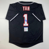 Autographed/Signed Petr Yan UFC MMA Black Jersey Shirt PSA/DNA COA