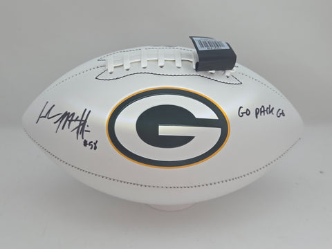 Green Bay Packers ISAIAH MCDUFFIE Signed White Panel Replica Football AUTO - BAS