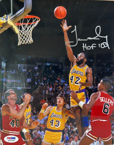 James Worthy Autographed/Inscribed HOF '03 Los Angeles Lakers 8x10 Photo PSA/DNA