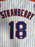 DARRYL STRAWBERRY Signed Replica Pinstripe Jersey AUTO - New York Mets MLB - BAS
