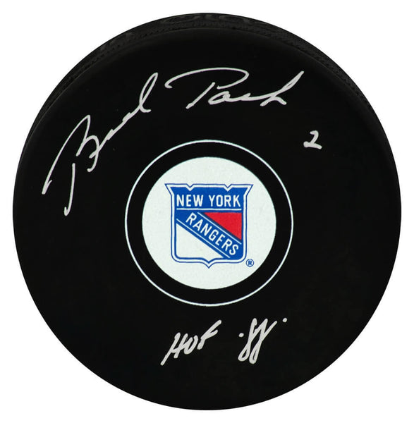 Brad Park Signed New York Rangers Logo Hockey Puck w/HOF'88 - (SCHWARTZ COA)