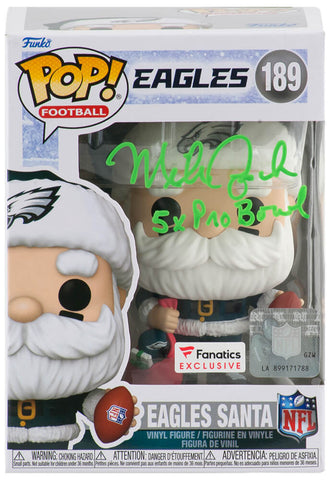 Mike Quick Signed Eagles 'SANTA' Funko Pop Doll #189 w/5x Pro Bowl - (SS COA)