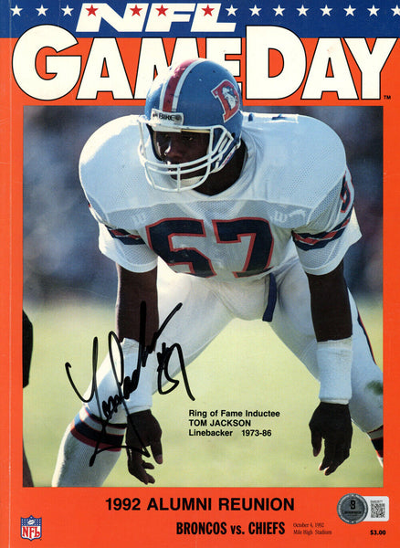 Tom Jackson Signed Denver Broncos 10/4/92 Gameday Magazine BAS 45475