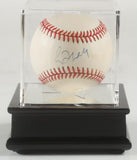 Greg Maddux Signed ONL Baseball in Display Case (PSA) 355 Wins / 3371 Strikeouts