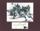Sammy Baugh Signed Cut Matted With Goal Line Art Card Beckett 45012