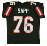 Miami Warren Sapp "All About the U!" Signed Green Pro Style Jersey BAS Witnessed