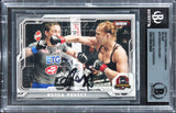 UFC Ronda Rousey Signed 2014 Topps UFC Champions Silver #76 Card BAS Slabbed