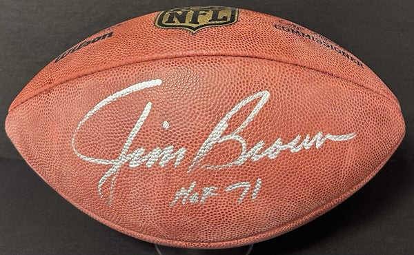 Jim Brown Signed Wilson Pro Duke Football Browns HOF 71 Autograph Fanatics COA