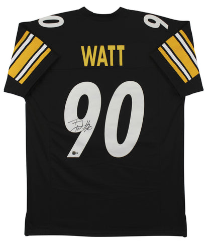 T.J. Watt Authentic Signed Black Pro Style Jersey Autographed BAS Witness